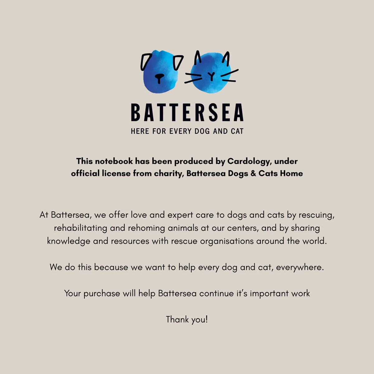 Battersea Dogs Vegan Leather-Covered Notebook
