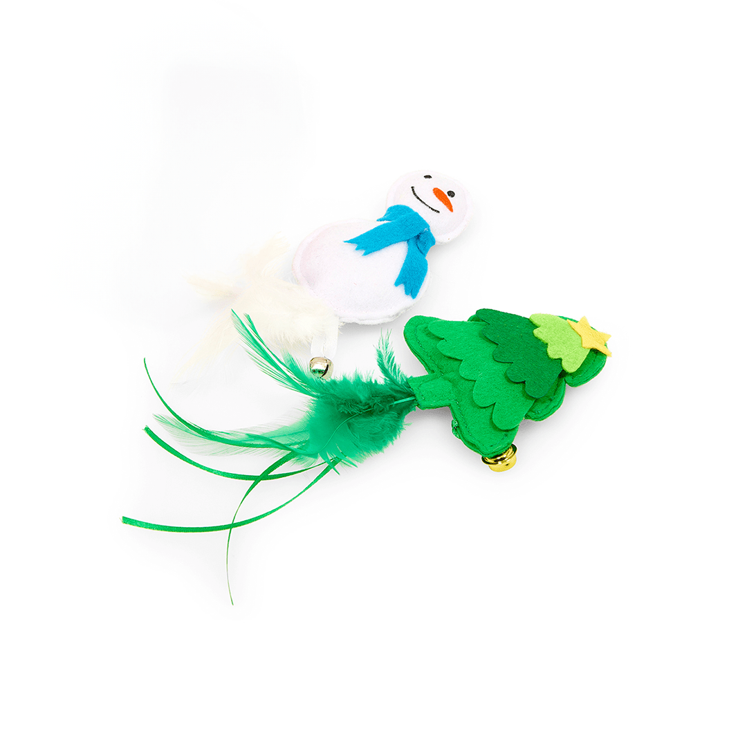 Felt Christmas Cat Toys - Snowman and Xmas Tree - By Petface - The Bark Side