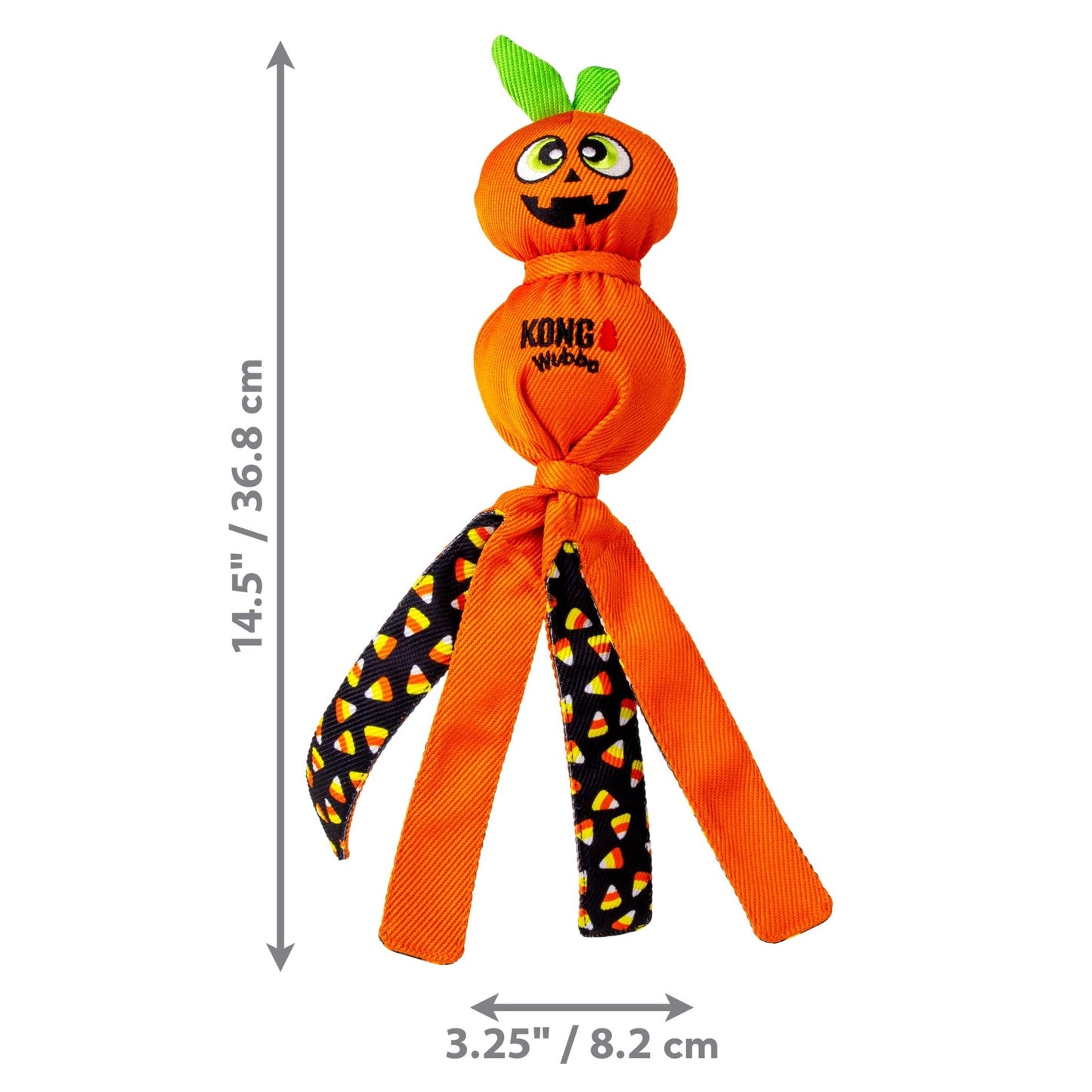 KONG Halloween Wubba Ballistic Large Dog Toy - Pumpkin - The Bark Side