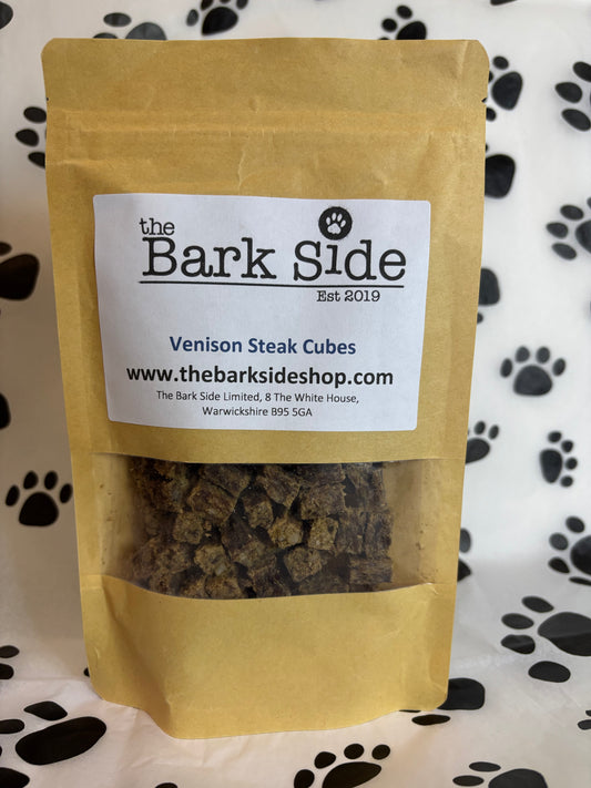 Venison Steak Cubes - Natural Dog Treats - 100g
