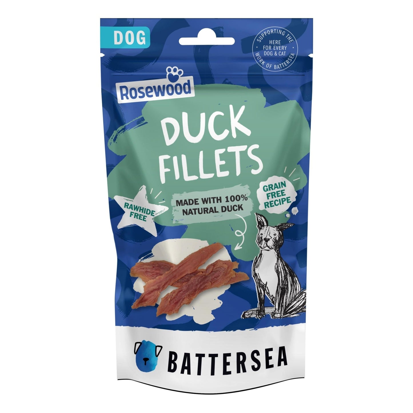 Battersea Duck Fillets Dog Treats - 70g - The Bark Side