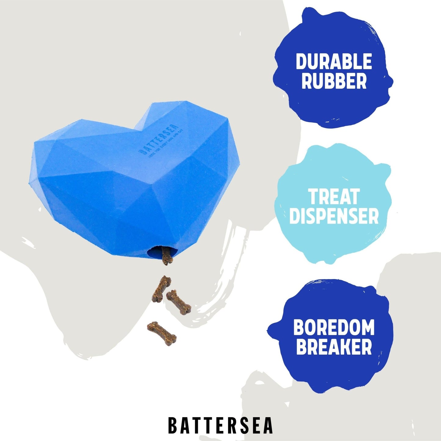 Battersea Rubber Heart Treat Toy For Dogs - The Bark Side