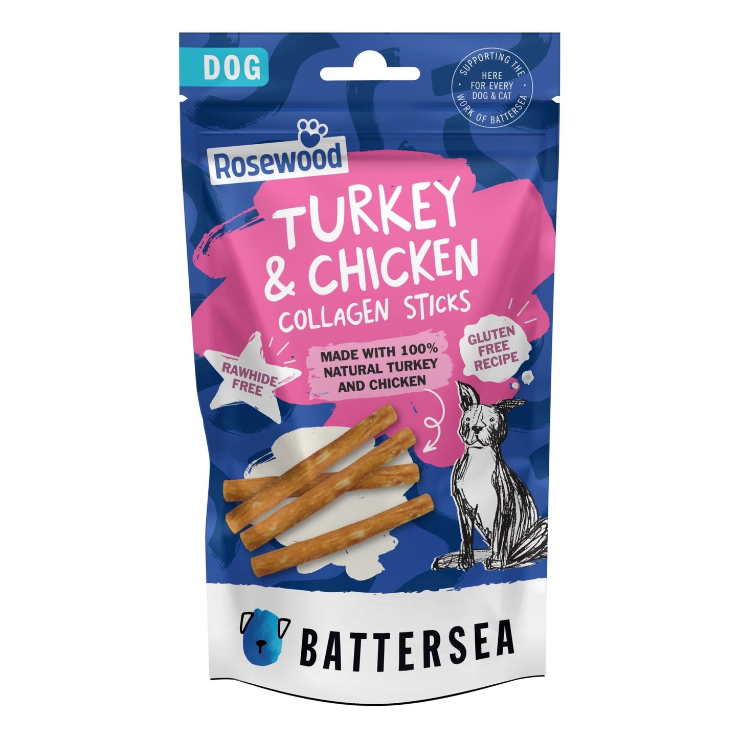 Battersea Turkey & Chicken Collagen Sticks - 49g - The Bark Side