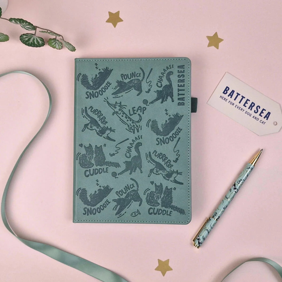 Battersea Cats Vegan Leather-Covered Notebook