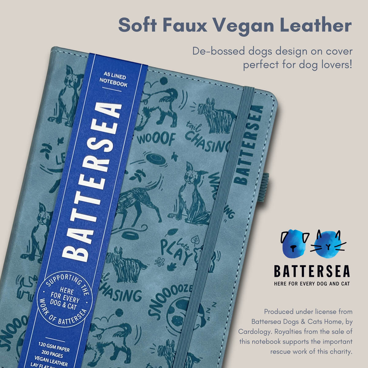 Battersea Dogs Vegan Leather-Covered Notebook