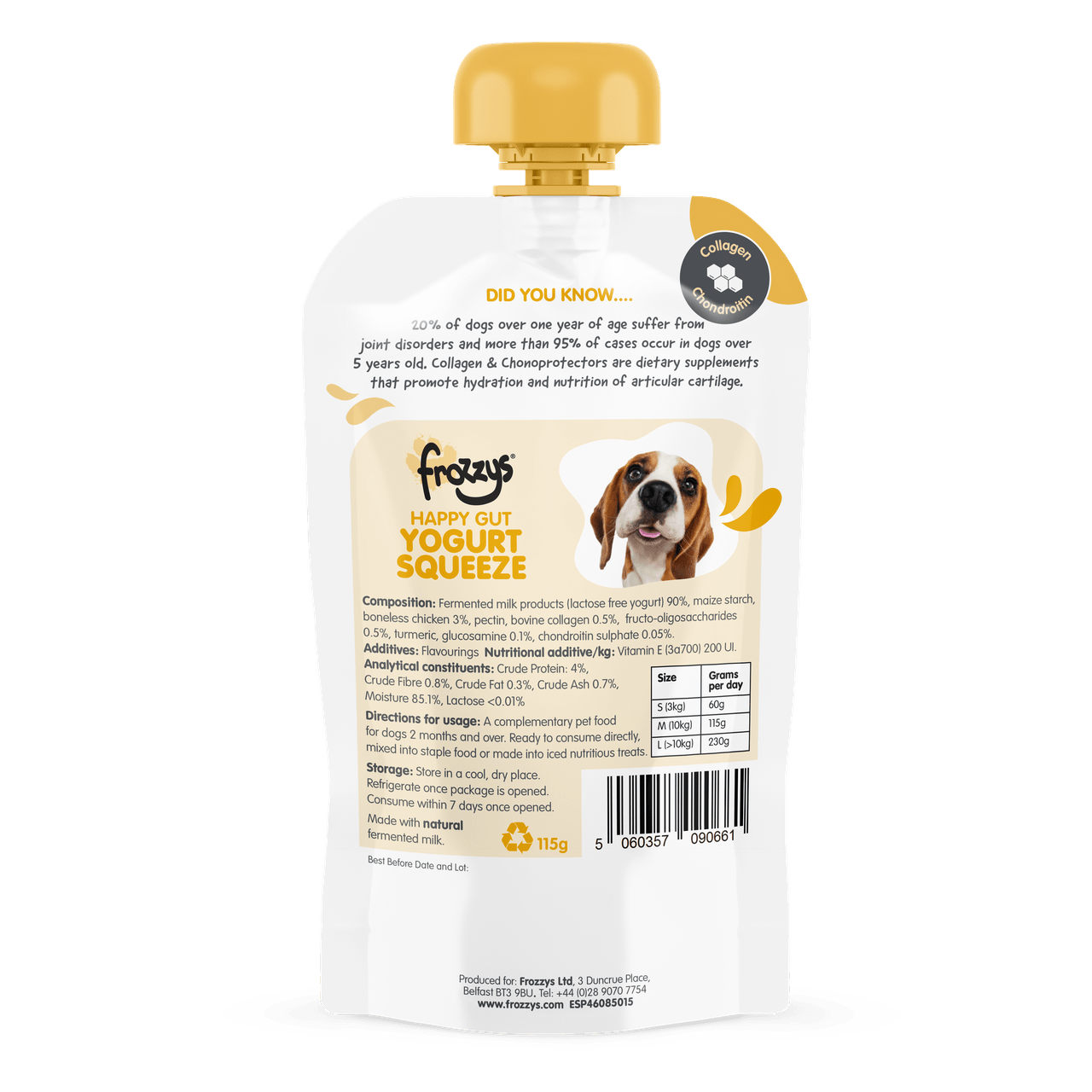 Frozzys Happy Gut Yogurt Squeeze Pouch For Dogs - Chicken - The Bark Side
