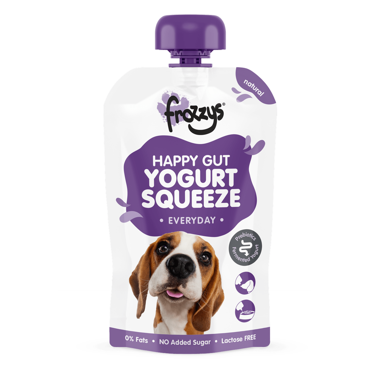 Frozzys Happy Gut Yogurt Squeeze Pouch For Dogs - Original - The Bark Side