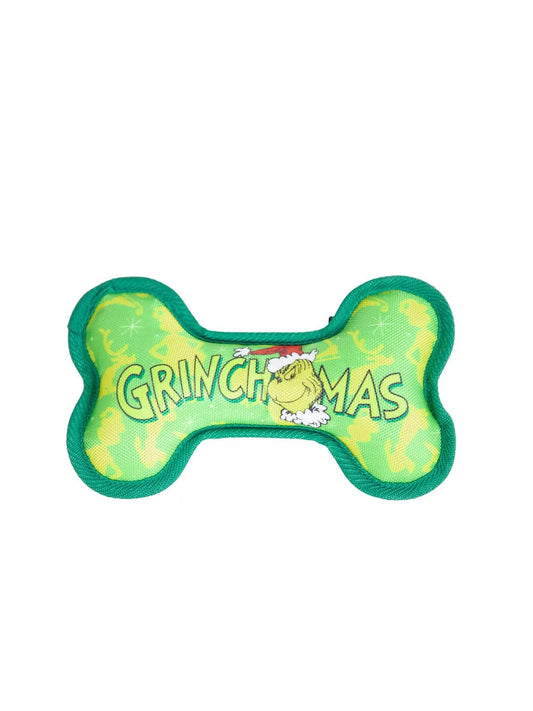 Grinch by Dr Seuss Christmas Bone Dog Toy - The Bark Side