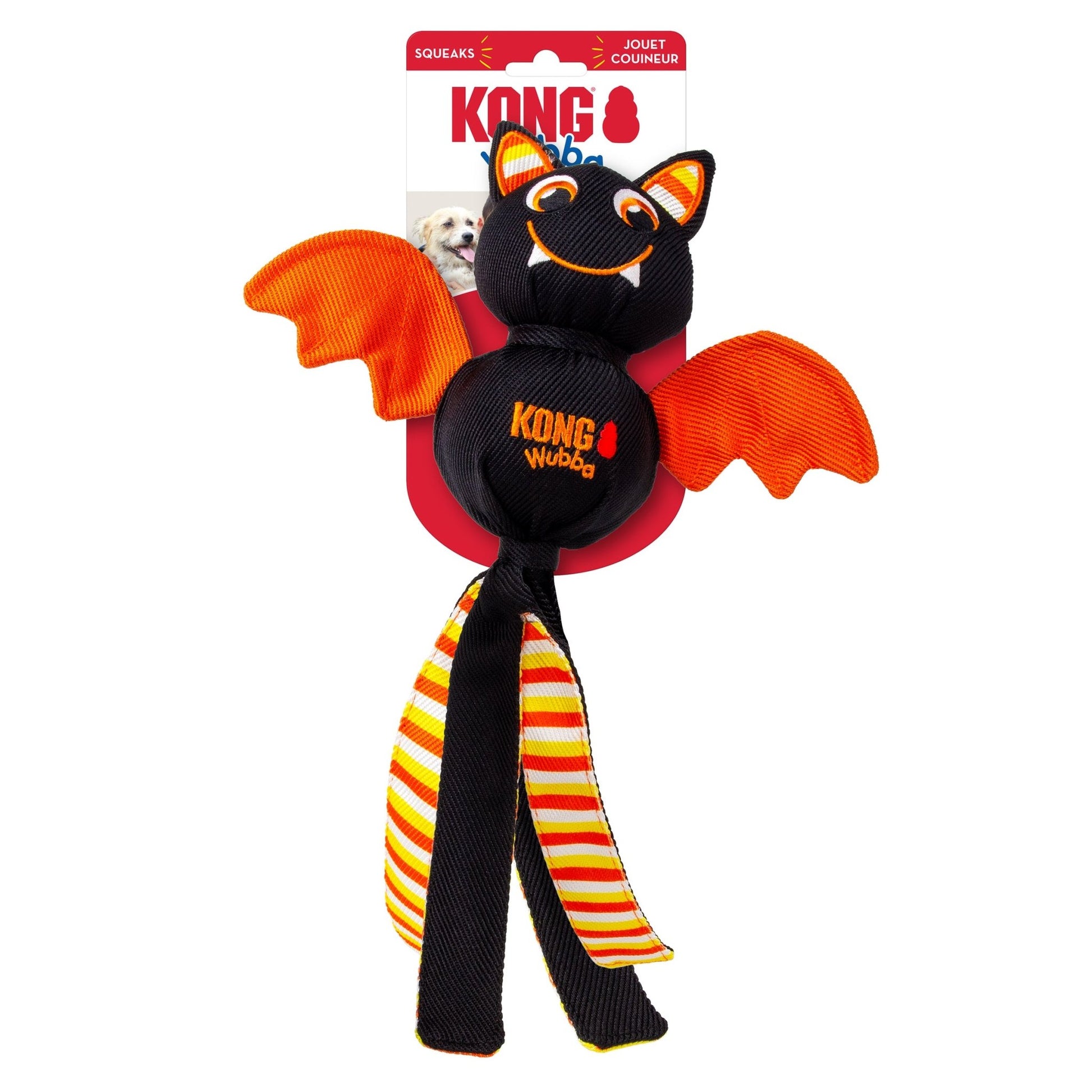 KONG Halloween Wubba Ballistic Large Dog Toy - Bat - The Bark Side