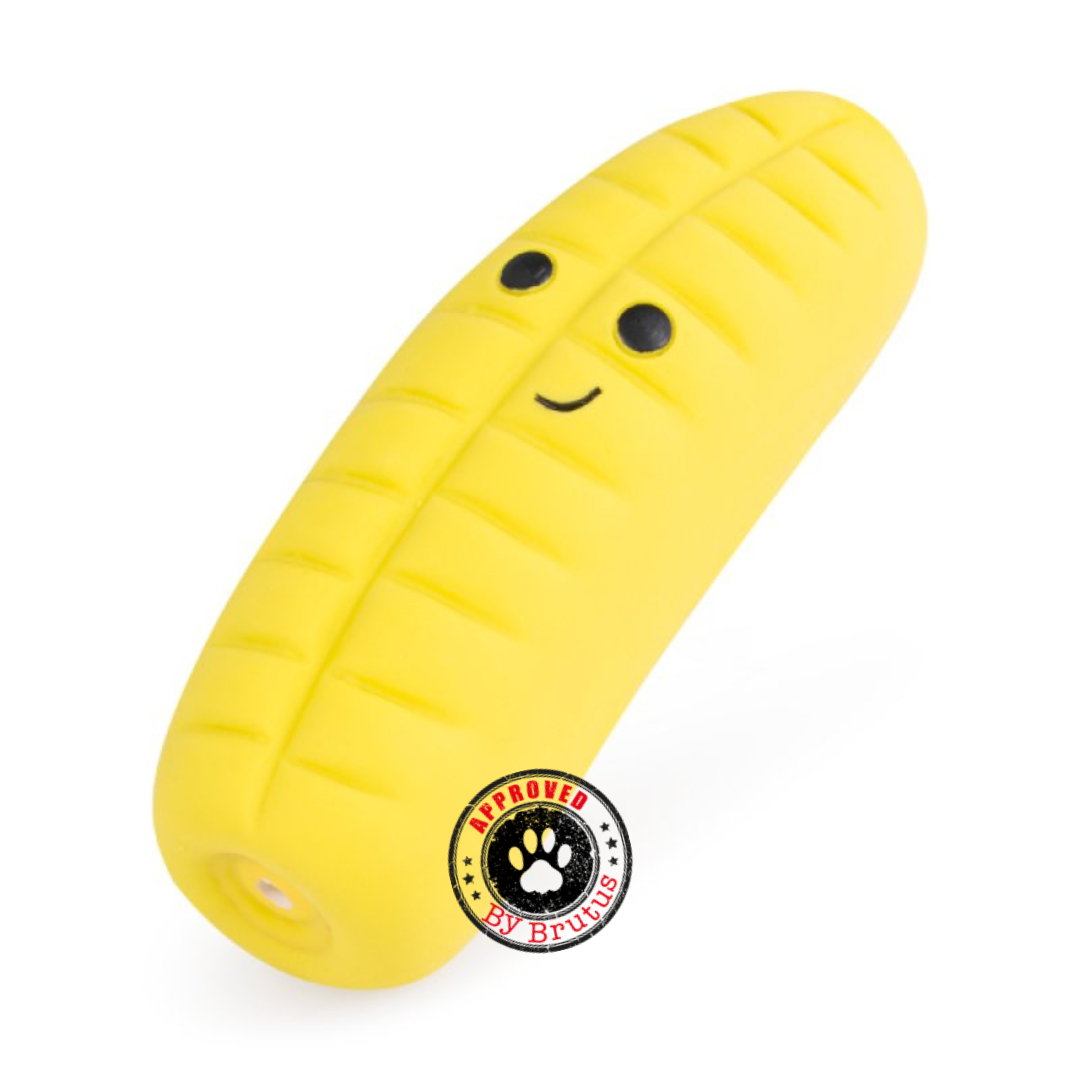 Petface retro sweets Eric the Banana dog and puppy toy with squeaker-2