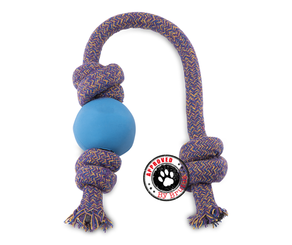 Beco Ball on a Rope dog toy - blue-2