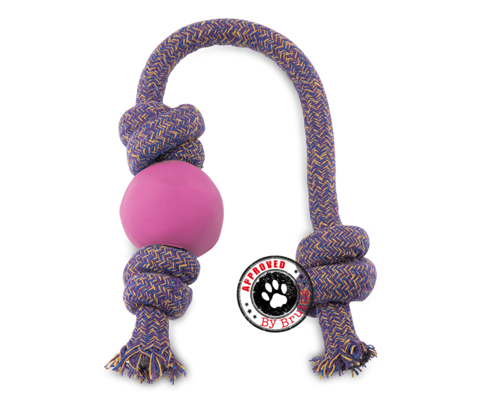Beco Ball on a Rope dog toy- pink-1
